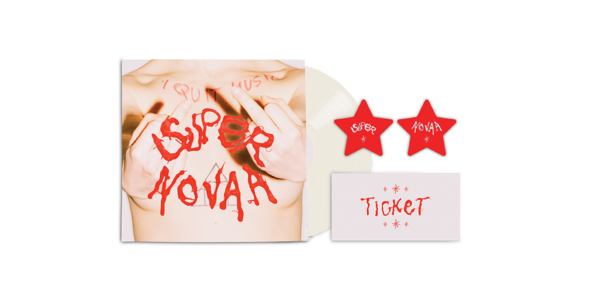   Limited Edition: Supernovaa Bundle, Ticket, Limited Edition Vinyl (signed) und Nippelpatches 